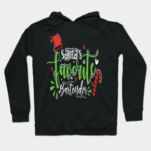 santas favorite bartender funny christmas gift Hoodie